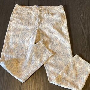 Dear John high waisted skinny jeans. Size 32.  Jacquard Snakeskin Pattern.